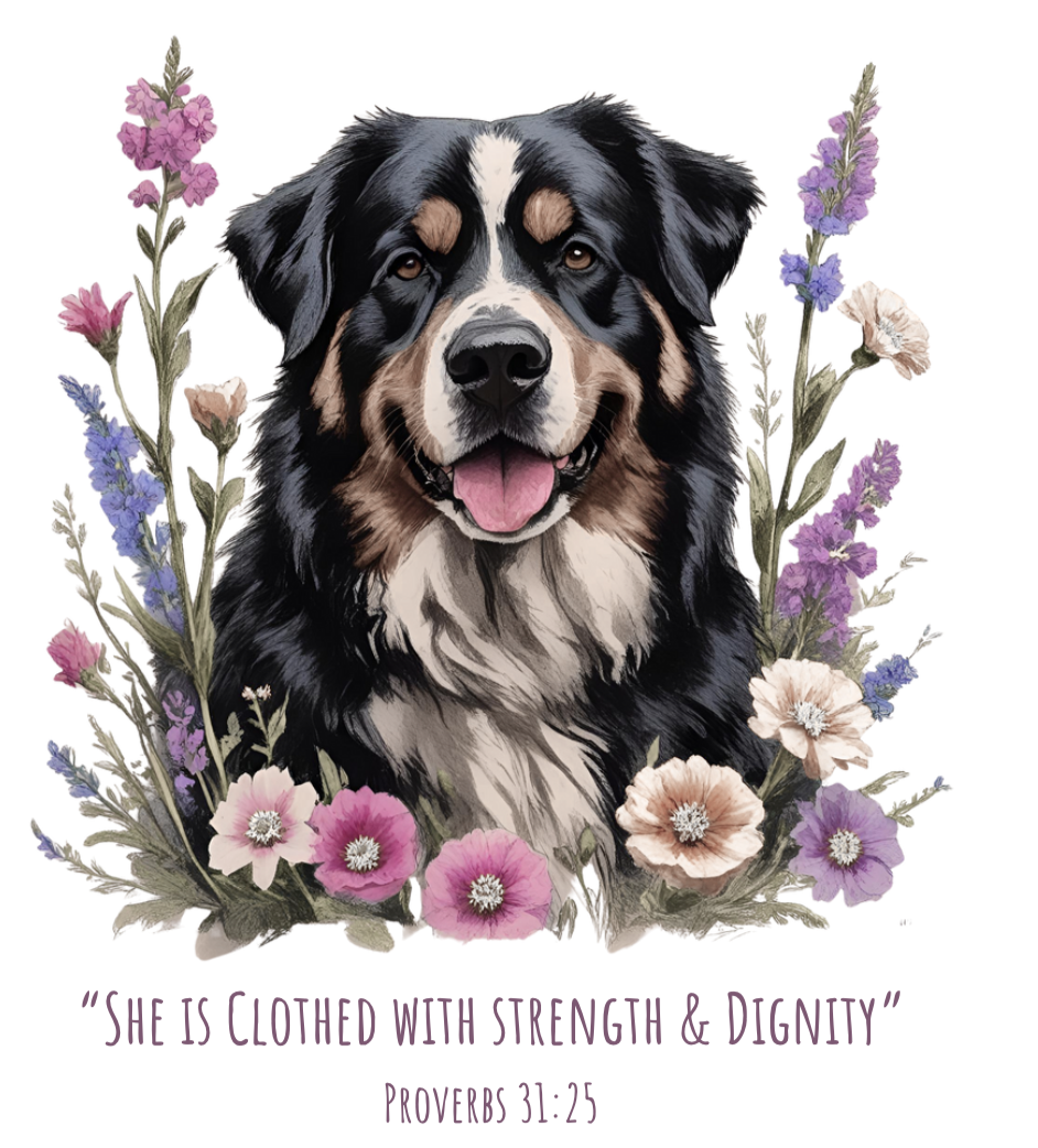 Proverbs 31:25 Mountain Dog T-Shirt