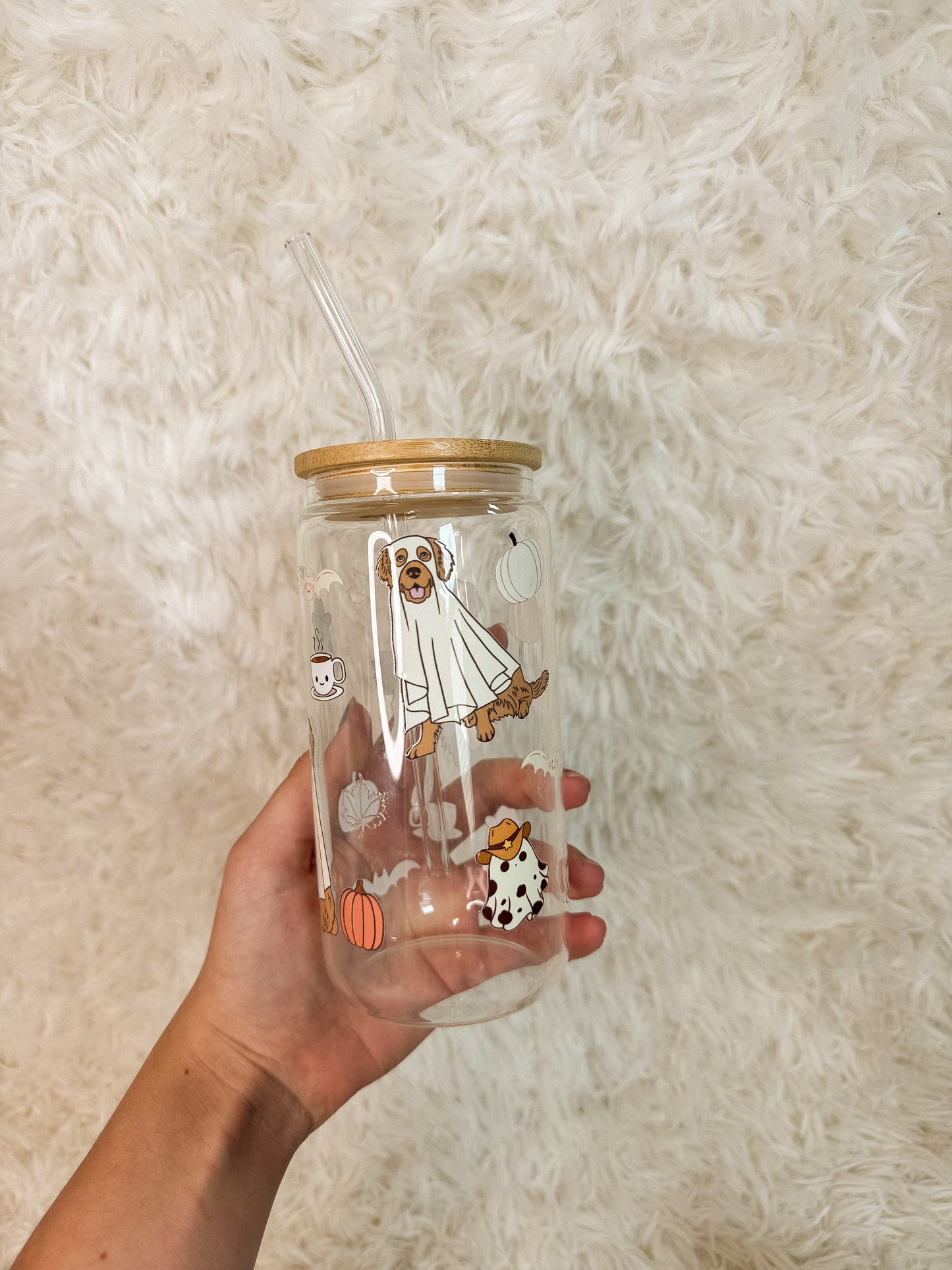 Fall Golden Glass Cup