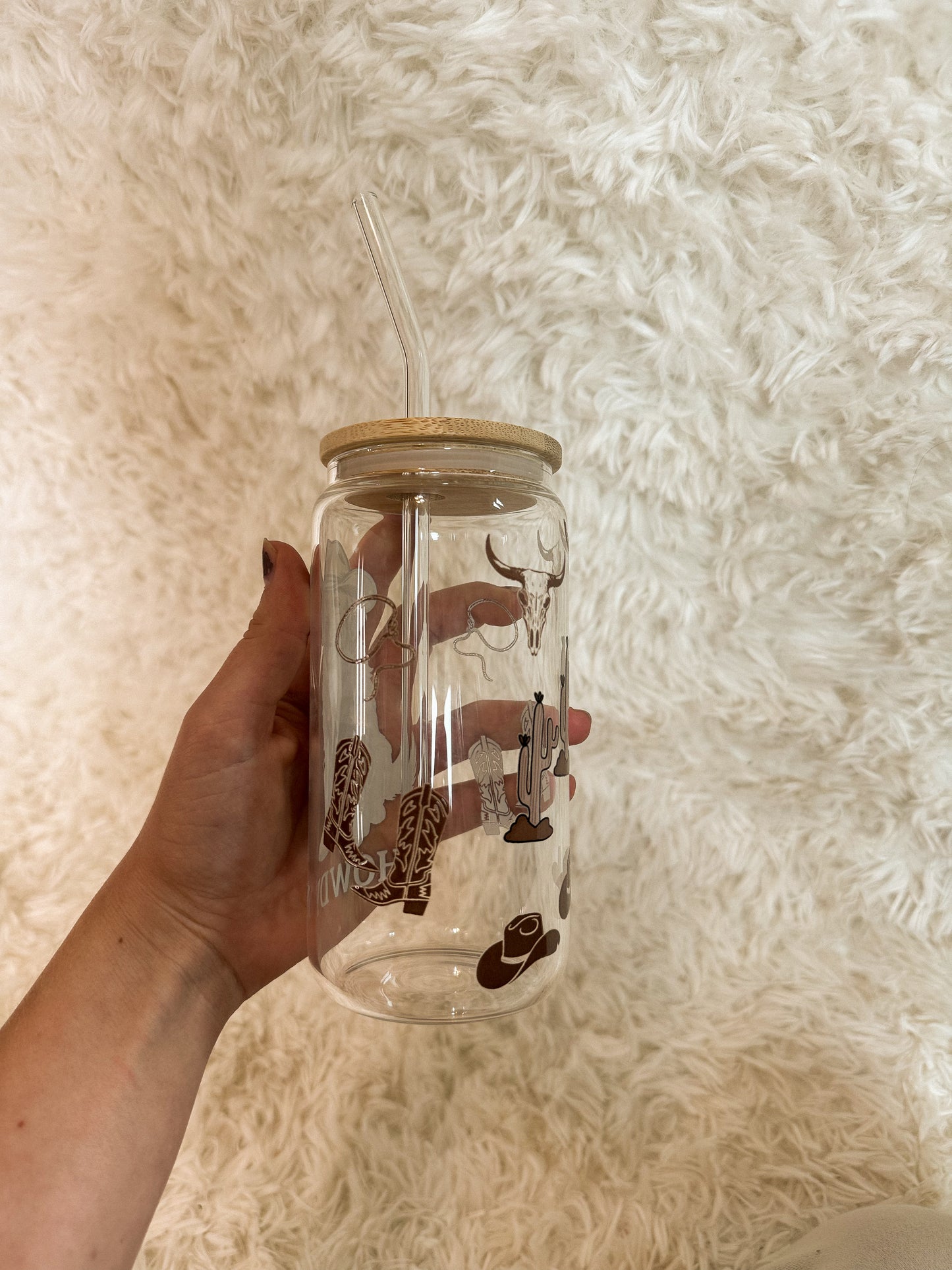 Howdy Golden Glass Cup