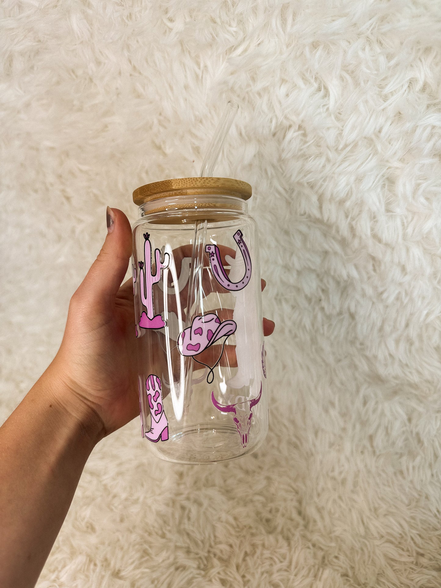 Howdy Doodle Glass Cup
