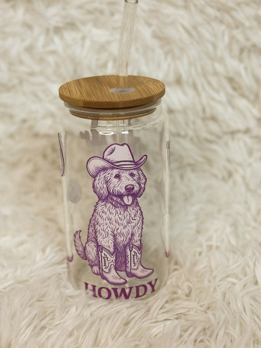 Howdy Doodle Glass Cup